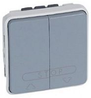 Выключатель жалюзи без рамки Legrand Plexo 2-кл. серый картинка